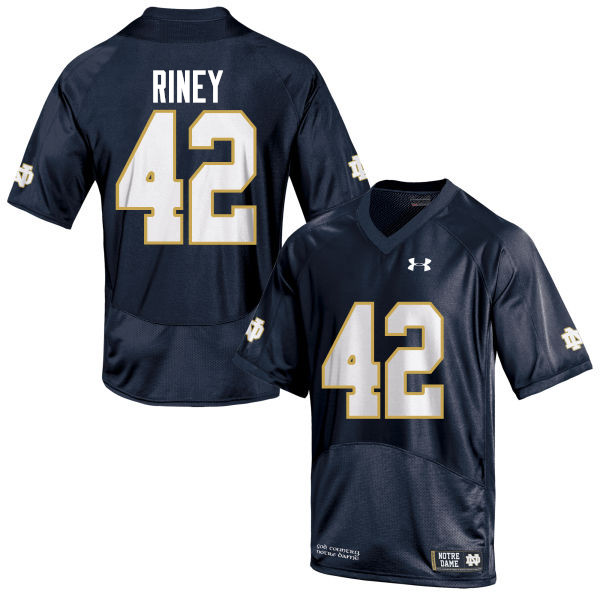 Men #42 Jeff Riney Notre Dame Fighting Irish College Football Jerseys-Navy Blue